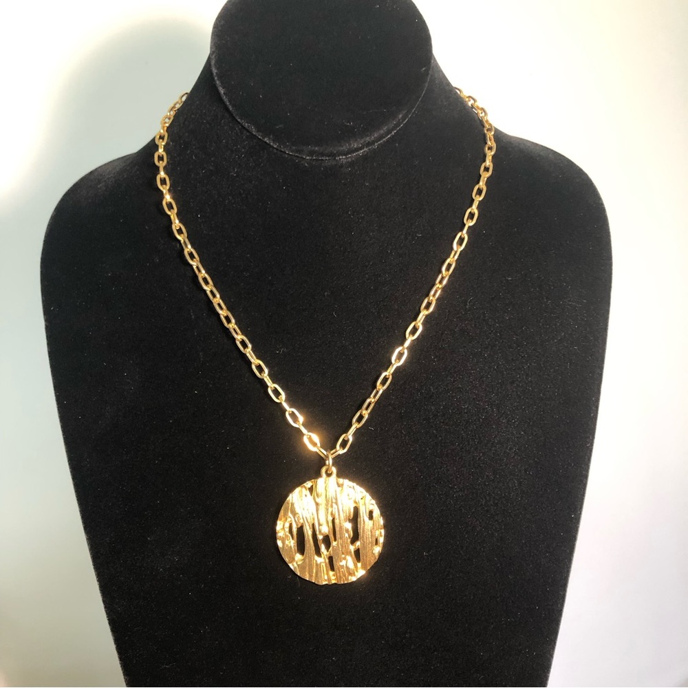 🔥🔥SOLD🔥🔥Crown Trifari Modernist Gold-Tone Pendant And Chain